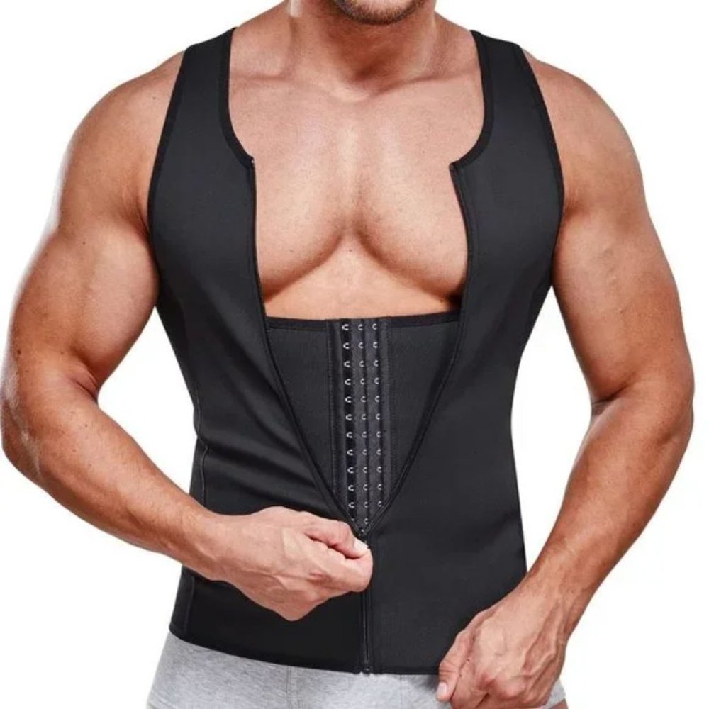 MEN Compression Shirt for Body Slimming Black